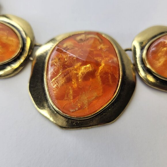 Orange Cabochon Style Choker Necklace - Picture 9 of 10